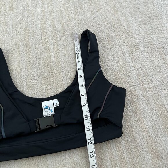 iHeartRaves Strappy Cutout Buckle Black Bralette Crop Top S - Picture 5 of 8
